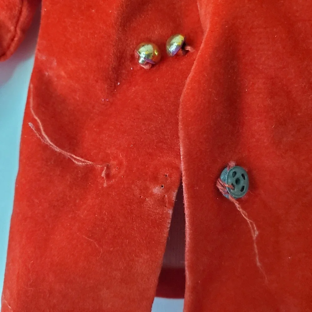 Vintage Barbie Doll Red Velvet Coat White Fur Collar‎ 60s
